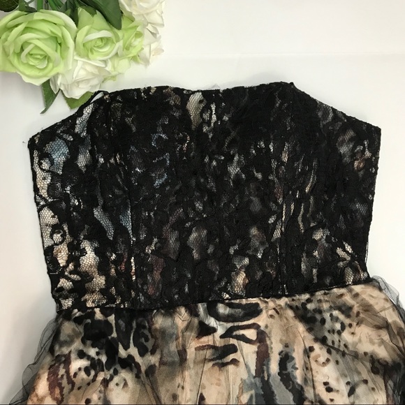 Deb women’s dress Sz 5/6 Black & animal print - Picture 2 of 6